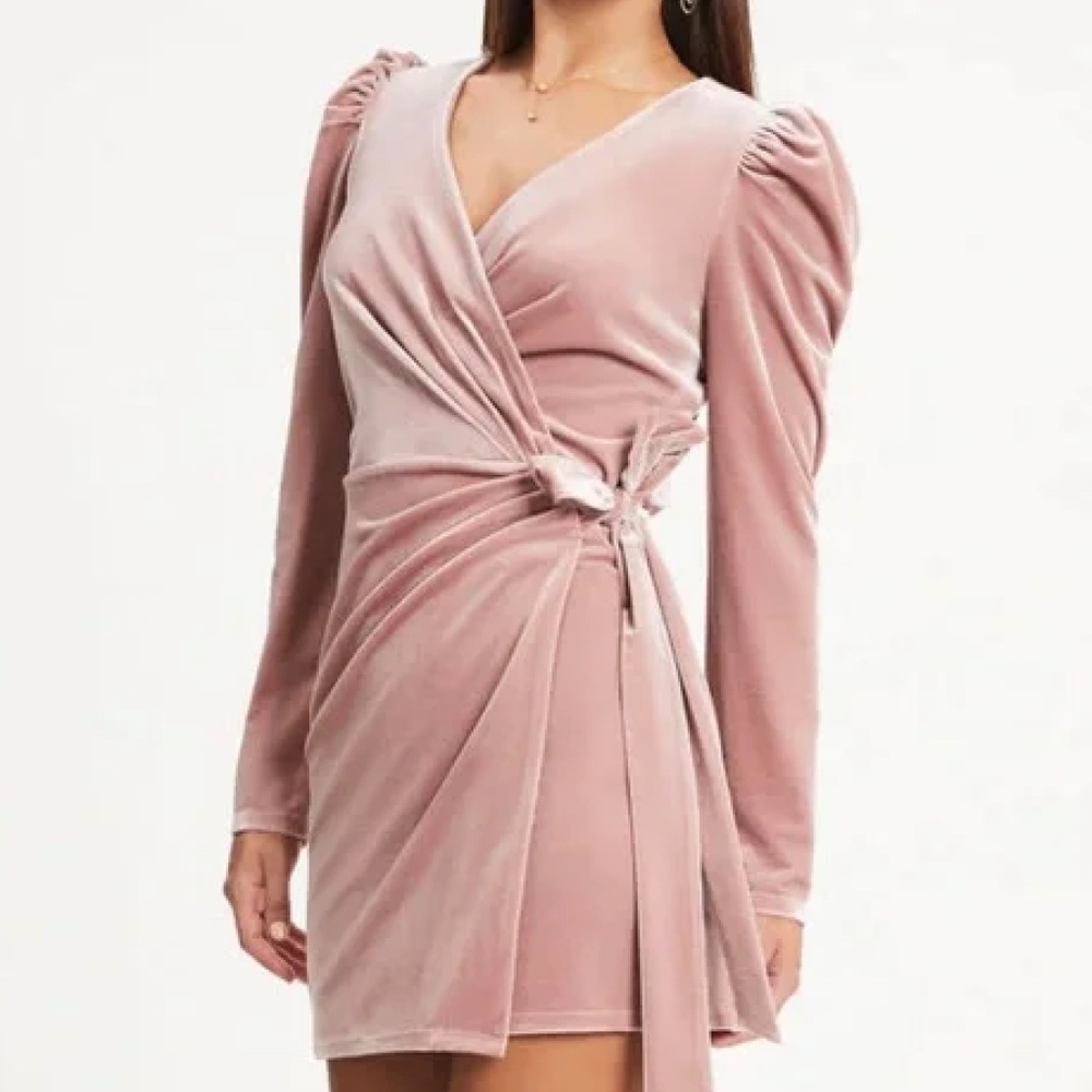Vici dusty rose velvet dress